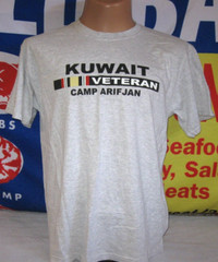 KUWAIT VETERANS CAMP ARIFJAN vtg Shirt Men L US ARMY AIR FORCE NAVY MARINES USCG