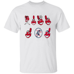 Cleveland Indians Logo Timeline Men T-shirt White All Sizes S-5XL JJ4405