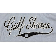Surf Style Gulf Shores AL Ringer Shirt Blue Mineral Wash Embroidered Mens Large