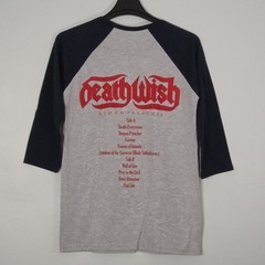 DEATHWISH Demon Preacher L LARGE Raglan Gray Mens Band Logo