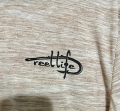 Reel Life Mens XL Fishing Shirt Short Sleeve Performance UPF Graphic Tee Sand