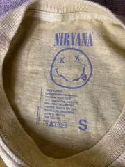 NIRVANA In Utero Live 93 Tour Dates & Art Grunge Tee Acid Wash Yellow SZ S-NWOT