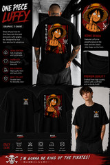 Anime Oversized T Shirt Japanese Streetwear Luffy Graphic Tee Unisex Cotton Top