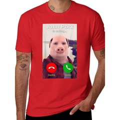 John Pork Is Calling Shirt Funny John Pork Meme Men Women T-Shirt Summer Casual
