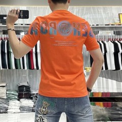 New Fashion Trend Tiger Hot Diamonds Rhinestone Summer Luxury Men Cotton T-Shirt
