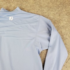 Foot Joy Shirt Mens Medium Blue High Neck Long Sleeve Logo Stretch Pullover