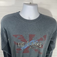 The Clarks Shirt Men Medium Restless Days Long Sleeve Crew Neck Gray Gildan Tag