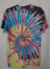 New Tie Dye Men’s T-Shirt Pink Yellow Adult Medium Multicolor Summer Spiral