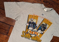 VTG 2001 Super Bowl 35 Baltimore Ravens NY Giants Ticket Tee T-Shirt – XL – NWT