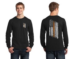 Thin Orange Line American Flag Search Rescue SAR Coast Guard Long Sleeve Shirt