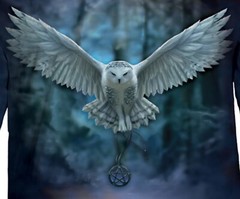 Awake Your Magic-Long-Sleeve Shirt-Mountain Brand-Snowy Owl-Fantasy-Small-3X