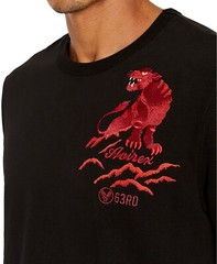 AVIREX Jet Black Embroidered Panther Short Sleeve Crew Neck T-Shirt NEW Small S