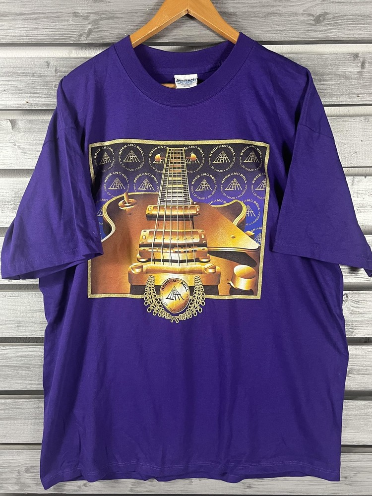 Rock and Roll Hall of Fame Shirt Mens XL Purple Graphic Guitar Museum Vtg T Tee