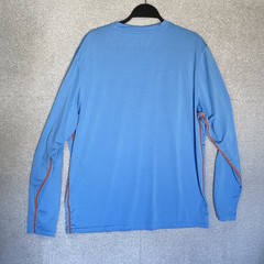 Men’s GERRY XL Long Sleeve Sun Protection Shirt Hiking Blue Orange Striped