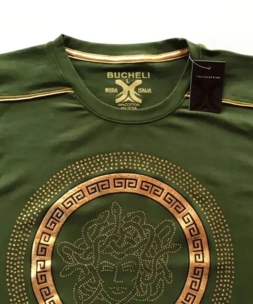 Men’s Bucheli T Shirt,Soft Cotton,Stretch,Italian Style M L…E2.B