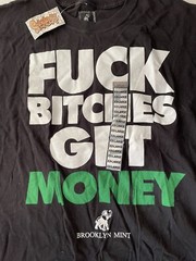 Brooklyn Mint Spencers Mens Black T Shirt XXL F Bitches Get Money New w/Tags
