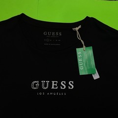 GUESS Los Angeles Men’s Long Sleeve T-Shirt SMALL Black w/White, Silver NEW