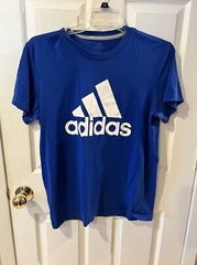 Adidas The Go To Shirt Mens Sz L Performance Badge of Sport Logo Tee Climalite