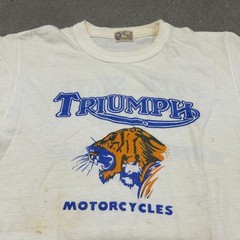 Vintage 50s RARE Triumph Motorcycles T Shirt Mens M White Graphic Short Sleeve