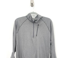 LL Bean Men Size Large TALL LT Shirt 1/4 Zip Pullover Top Gray Base Layer