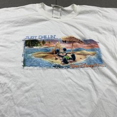 Vintage Disney Shirt Mens Extra Large White Just Chillin Mickey Mouse Tee 90s