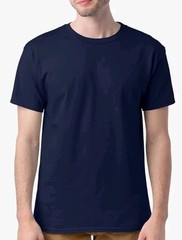 Hanes Men’s ComfortSoft 100% Cotton Lay Flat Collar T-Shirt, Navy 3XL – 4 Pack