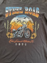 Hollister T Shirt Med Adult Black Steel Road Red Desert Motor Biker Logo Mens M