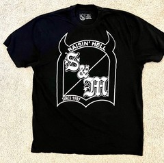S&M American Bicycle T Shirt Size XL Raisin’ Hell Black and White Tee Bike