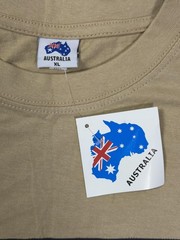 Australia Shirt Mens XL Beige Map Graphic Tee Travel Souvenir Tourist Casual