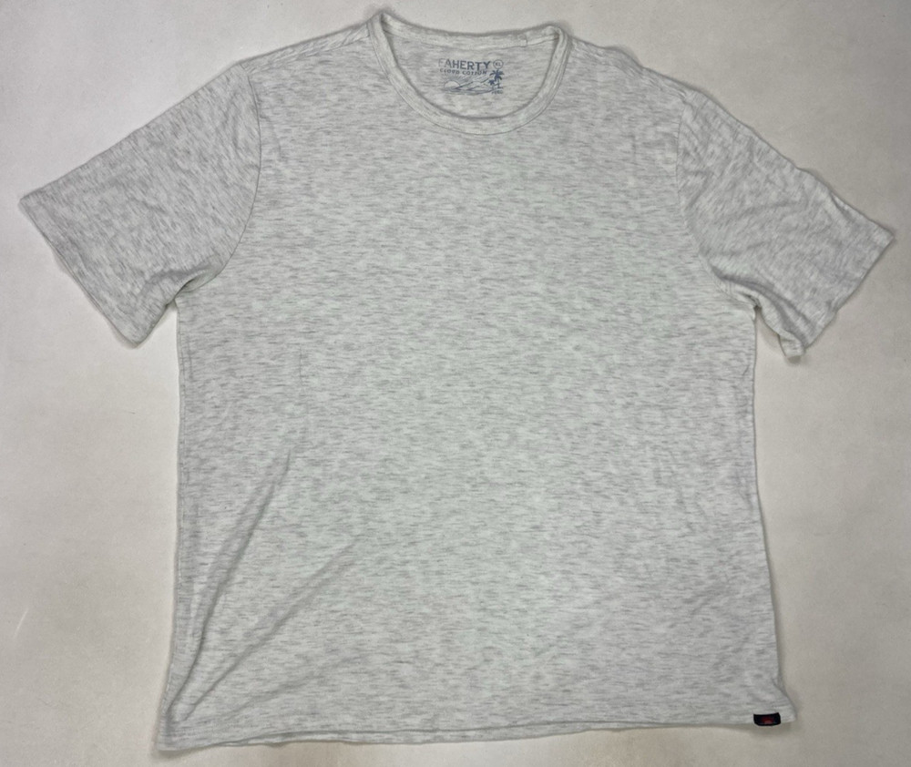 Faherty Blank T-shirt Men XL Gray Heather Short Sleeve Cotton Cloud