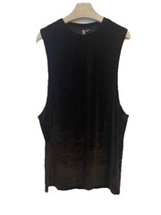 ASOS Tank Top Men’s Black Velvet Small Goth Rocker