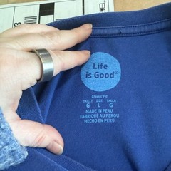 Life Is Good BBQ Graphic T-Shirt “Maitre Du Barbecue” Blue Men’s L Grill Summer