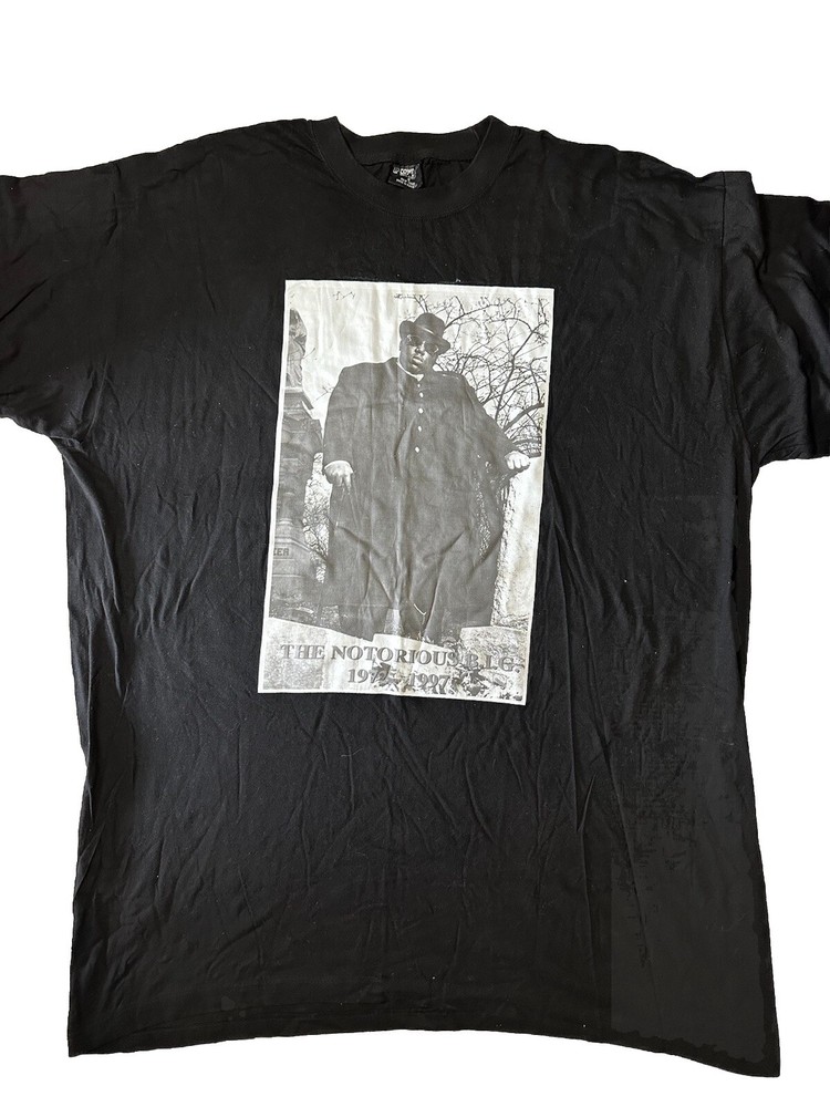 Vintage Rare RIP The Notorious BIG T Shirt Uptown Tees Tag Size 27”x37” Hiphop