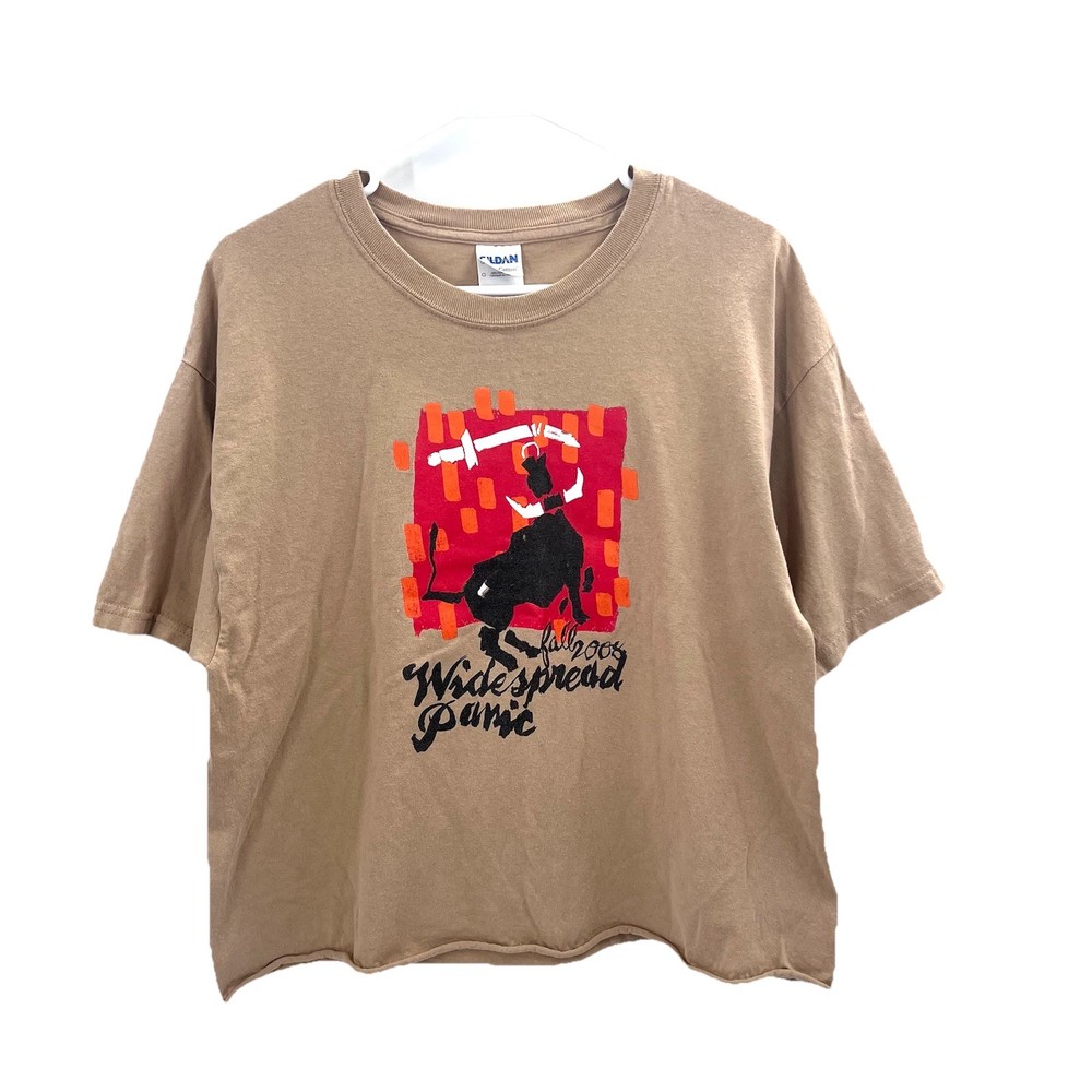 Vintage Wide Spread Panic 2008 Tour Graphic Band Cropped T-Shirt Mens Large