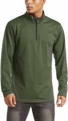 Men’s 1/4 Zip Quick Dry Long Sleeve Gym Fitness Casual Sport Performance T-Shirt