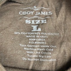 Cody James Graphic Tee Mens L Brown Skull Cowboy Hat Snake Barbed Wire