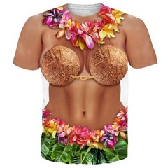 Hawaiian Muscle Costume Graphic 3D T-shirt Carnival Beach Party