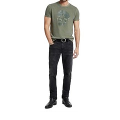 John Varvatos Men’s Embroidered Applique Skull SS Crew T-Shirt Flagstone Grey