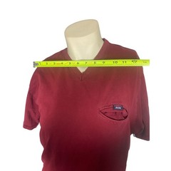 Vintage Tommy Jeans Mens Large Red V Neck Pocket T Shirt Flag Logo 90s