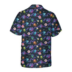 Galaxy Dice Shirt – Colorful RPG D20 Dice & Space Print Hawaiian Shirt for Men