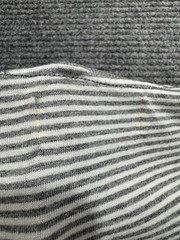 Vintage Plain Striped T Shirt Mens Medium Blank White Gray Boxy 80s 90s Russell