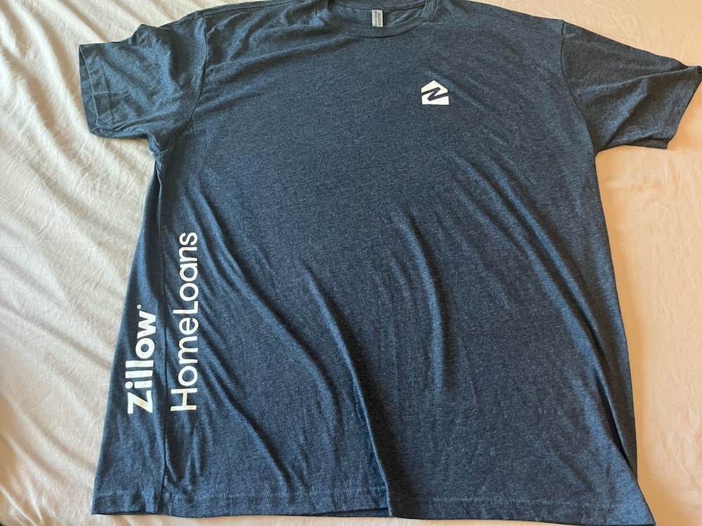 Zillow T -Shirt Next Level Apparel Heather Blue PolyCotton Comfort Ts. NwT