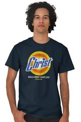 Christ Wash Away Sins Christian Religion Womens or Mens Crewneck T Shirt Tee