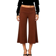 Fold Over Capri Pants for Women Low Rise Wide Leg Yoga Capris Summer Cute Goi…