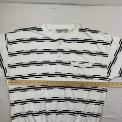 Vintage Le Tigre Shirt Adult XL Striped 1980s Elastic Waist Henley Neck Hipster