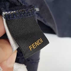 Fendi Mens Blue Cotton Polo Shirt Size L