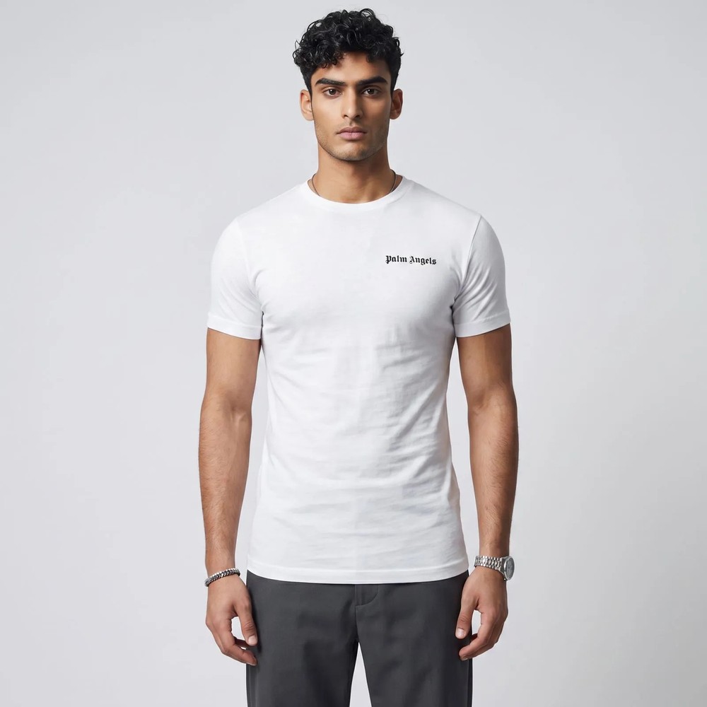 Palm Angels PLA1UMBTS01BI Mens T-Shirt Bipack White 2-Piece Set