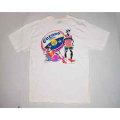 Vintage 80s Corona Extra Beer Sz L Roaring 20s Beach Scene T-shirt 2