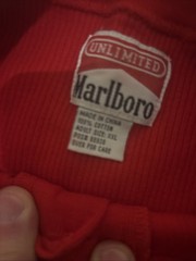 VINTAGE Marlboro Unlimited T Shirt Mens 2XL XXL Red Thermal Henley NWOT