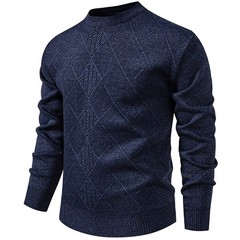 Trendy Solid Color Mens Sweater with Slight Stretch Perfect for Layering